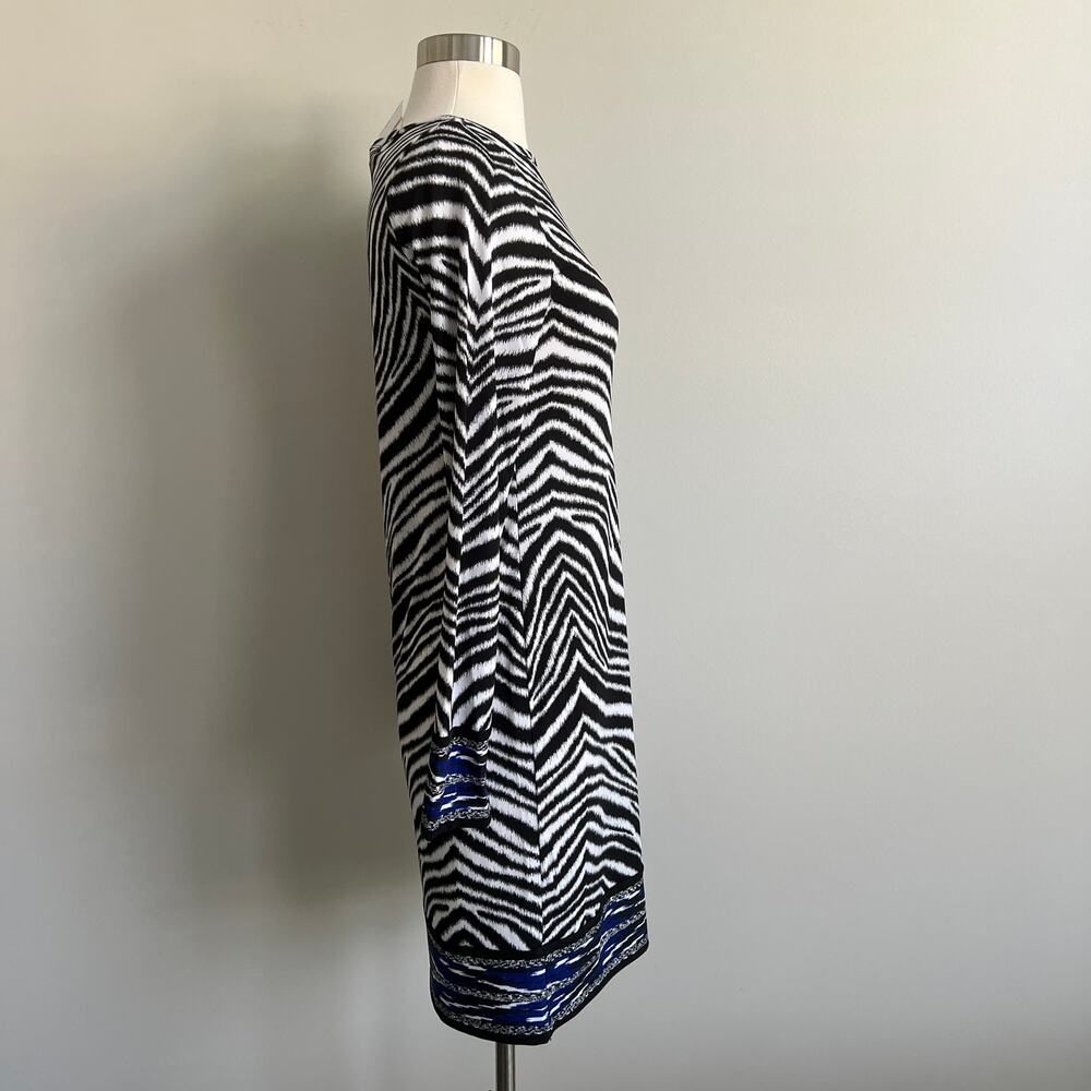Michael Michael Kors Long Sleeve Zebra Animal Print Dress Pullover Small NWT - Picture 3 of 6